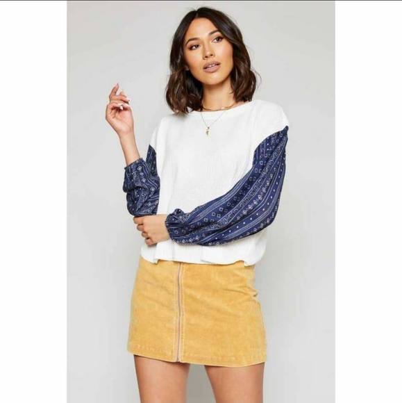 Sadie & Sage Ballon Sleeve Multi Print Top - Picture 6 of 7